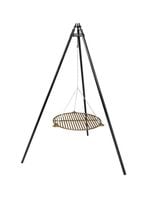 Ruszt okrągły żeliwny55cm + trójnóg grill kociołek