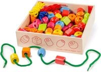 Drewniane duże Koraliki do nawlekania Przeplatanka ponad 90 części