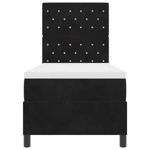 Łóżko box spring z materacem i LED czarne 80x200 cm aksamit na Arena.pl