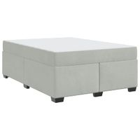 Rama łóżka z materacem Jasnoszary 160 x 200 cm Aksamit