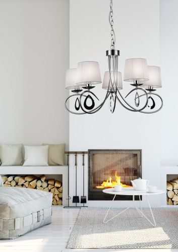 Arnika zwis 5x40W E14 chrom / biały na Arena.pl