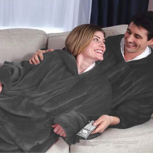 Gruby Koc Ponczo Z Kapturem Ciepła Gruba Bluza Szlafrok Kocobluza na Arena.pl