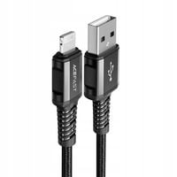 Kabel przewód MFI do iPhone USB - Lightning 2.4A 1.2m czarny