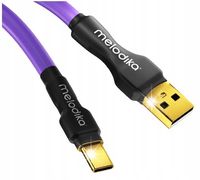 KABEL USB A-C PRZEWÓD POZŁACANE WTYKI 24K MELODIKA PURPLE RAIN MDUAC10 1m