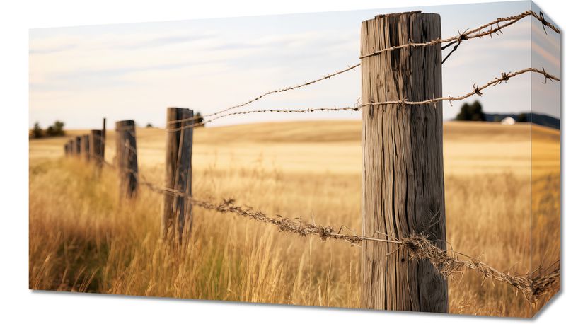 Obraz 50x30cm Płot na Polu zdjęcie 1