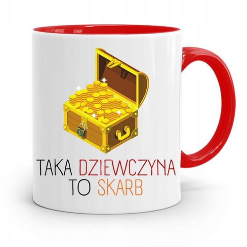 Kubek Czerwony Dla Dziewczyny Dziewczyna To Skarb Z Nadrukiem Ze Zdjęciem na Arena.pl