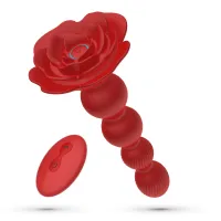 crushious rosaline red - model rotacyjny z pilotem, silikonowy 19 cm