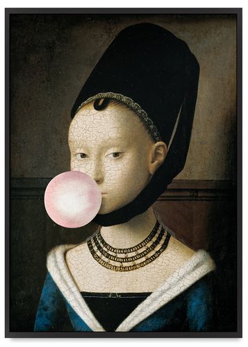 Plakat portret z balonem pop art 61x91 cm w czarnej ramie na Arena.pl