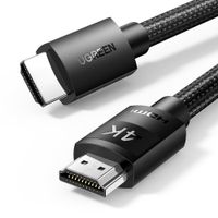 kabel przewód audio wideo hdmi 2.0 4k wytrzymały w oplocie 1m czarny