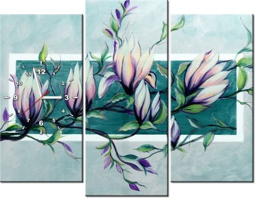 90CM 70 ZEGAR 3 ELEM SŁODYCZ MAGNOLII JASNEJ ZIELENI SCIENNY DRUK na Arena.pl