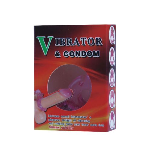 vibrating cock ring & condom set - pink na Arena.pl