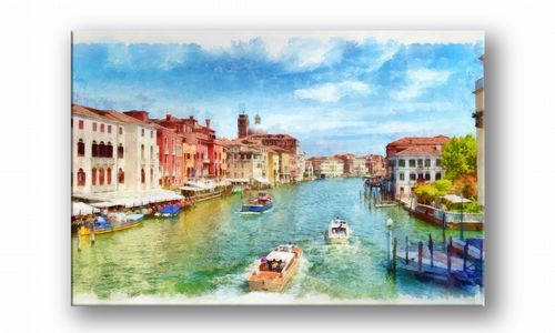 OBRAZ NA PŁÓTNIE 006 Dzień w Wenecji 30x20cm na Arena.pl