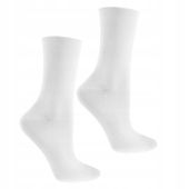 Bezuciskowe Zdrowotne Skarpetki Białe Bawełniane Damskie MORAJ PARA 35-38