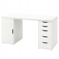Biurko prostokątny Biurko komputerowe WHITE 60 x 140 x 73 cm biały, czarny