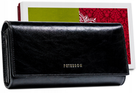 skórzany portfel damski na karty z ochroną rfid - peterson