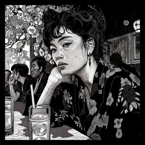 Plakat 40x40cm Czarne Kimono zdjęcie 2