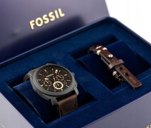 ZEGAREK MĘSKI FOSSIL FS6102SET BRĄZOWY CHRONO - ZESTAW PREZENTOWY Z PASKIEM na Arena.pl