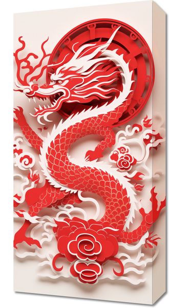 Obraz 30x60cm Czerwony Smok zdjęcie 1