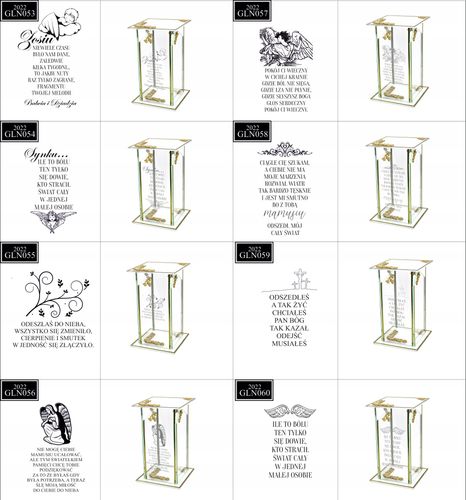 Ekskluzywny znicz szklany złoto biały PERSONALIZOWANY GRAWER dla SYNA na Arena.pl