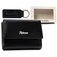 zestaw prezentowy: skórzany portfel damski na zatrzask i brelok - peterson