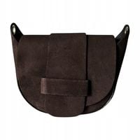 Czekoladowa torebka zamszowa podkówka brązowa włoska listonoszka zamszowa