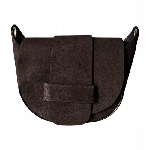 Czekoladowa torebka zamszowa podkówka brązowa włoska listonoszka zamszowa na Arena.pl