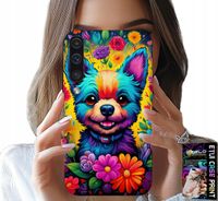 ETUI DO SAMSUNG GALAXY A70 - KWIACISTE WZORY PIESEK PIES JORK PLECKI