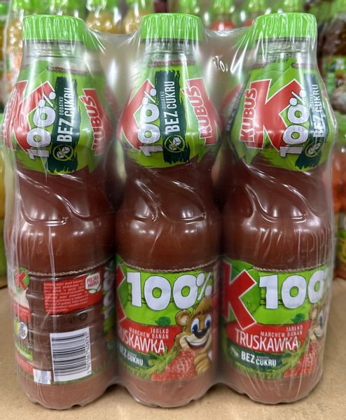 Kubuś 100% truskawka-jabłko 850ml - karton zdjęcie 1