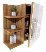 Szafka łazienkowa regał łazienkowy półki lustro wisząca dąb Wotan