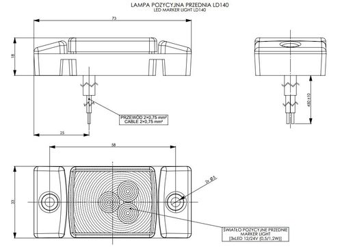 Lampa LED obrysowa biała (LD140) na Arena.pl