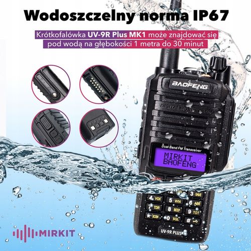 Krótkofalówka Baofeng UV-9R Plus MK1 8W IP67+ Sznurek Mirkit na Arena.pl