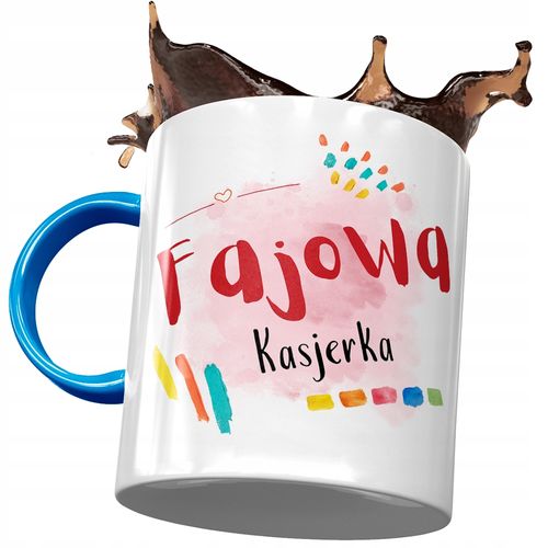 Kubek Błękitny Dla Kasjerki Fajowa Kasjerka Kubek Z Nadrukiem Ze Zdjęciem na Arena.pl