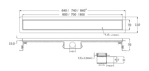 Odpływ liniowy 2w1 90 cm niski na Arena.pl