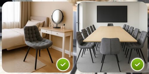 Krzesło Tapicerowane Welurowe Do Jadalni Salonu Loft Pikowane Szare na Arena.pl