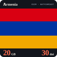Karta eSIM Internet Armenia 20 GB na 30 dni - bez rejestracji