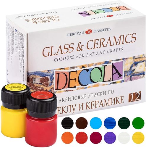 Zestaw farb do szkła i ceramiki Farby 12x20 ml DECOLA na Arena.pl