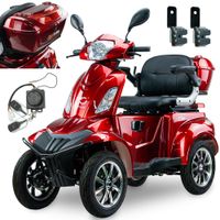 Skuter elektryczny, pojazd inwalidzki SHINO QUADRO LIT +DODATKI -czerwony