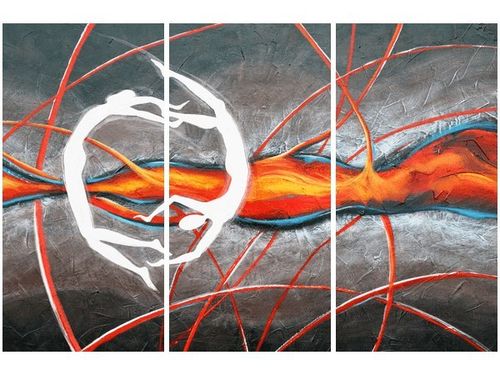 60 90CM OBRAZ 3 ELEM TANIEC PŁOMIENIACH DRUK PŁÓTNO RAMA na Arena.pl