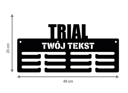 Wieszak na medale TRIAL twoje imię dowolny tekst 128.1 na Arena.pl
