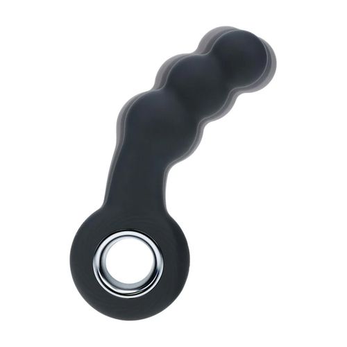 Vibrating Beaded Silicone Prostate Massager With Loop - Black na Arena.pl
