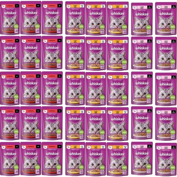 Whiskas Karma dla kotów Mix 3 smaków 85 g x 40 sztuk zdjęcie 1