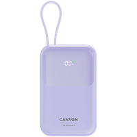canyon power bank onpower 101 z kablem 10000 mah pd22.5w fioletowy