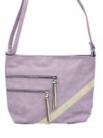 Paola Bags - torebka worek kieszonki na zamek fioletowo-beżowy 5578-124
