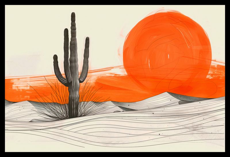 Plakat 45x30cm Kaktus Saguaro zdjęcie 2
