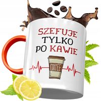 Kubek Pomarańczowy Dla Szefa Prezent Z Nadrukiem Ze Zdjęciem