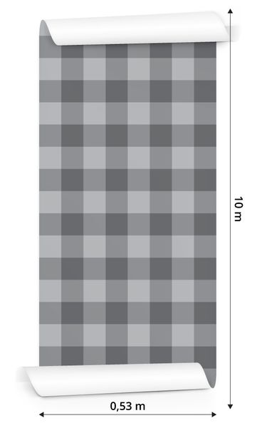 Tapeta Modna Krata w Odcieniach Szarości zdjęcie 3