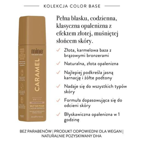 MineTan Caramel Pianka Samoopalająca Brązująca 200ml zdjęcie 5