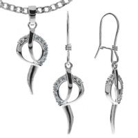 SREBRNY KOMPLET Z CYRKONIAMI SREBRO PRÓBY 925