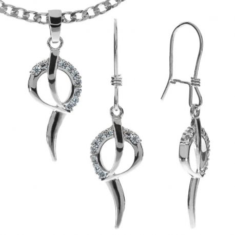 SREBRNY KOMPLET Z CYRKONIAMI SREBRO PRÓBY 925 zdjęcie 1