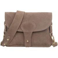 VERA PELLE torebka damska zamszowa listonoszka instagramka V694 taupe